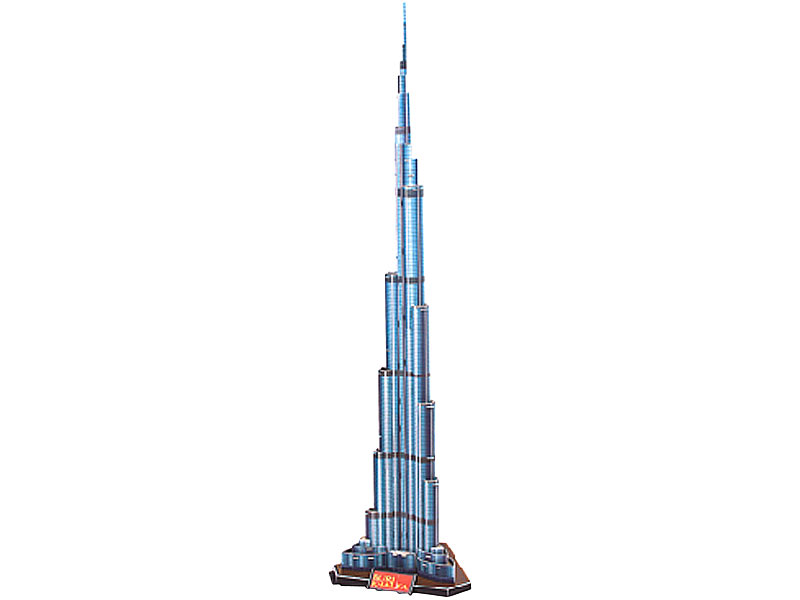 Playtastic 3D-Puzzle Burj Khalifa, das höchste Gebäude der Welt, Dubai; Tonstein-Baukasten Tonstein-Baukasten Tonstein-Baukasten 