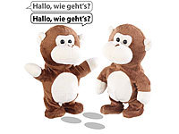 Playtastic 2er-Set sprechende Plüsch-Affen mit Mikrofon, sprechen nach, 22 cm