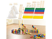 Playtastic 2er-Set 263-teilige Domino-Sets mit Holzsteinen & Action-Elementen