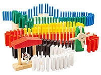 Playtastic Domino-Set mit 480 farbigen Holzsteinen und 11 Streckenbau-Elementen