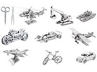 Playtastic 10er-Set 3D-Bausätze aus Metall, 9 verschiedene Modelle und Werkzeug; Profi Kugel-Achterbahn-Bausätze Profi Kugel-Achterbahn-Bausätze 