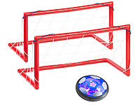 Playtastic Akku Luftkissen-Indoor-Fußball, Farb-LEDs, Möbelschutz, 2 Tore