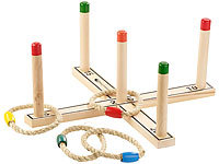 Playtastic Outdoor-Ringwurfspiel aus Holz mit 4 Wurfringen, 37 cm