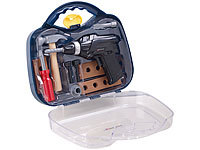 Playtastic Kinder-Werkzeugkoffer, 11-teilig mit Batterie-Bohrmaschine & Zubehör