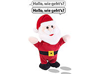 Playtastic Sprechender Weihnachtsmann mit Mikrofon, spricht nach und läuft, 22 cm
